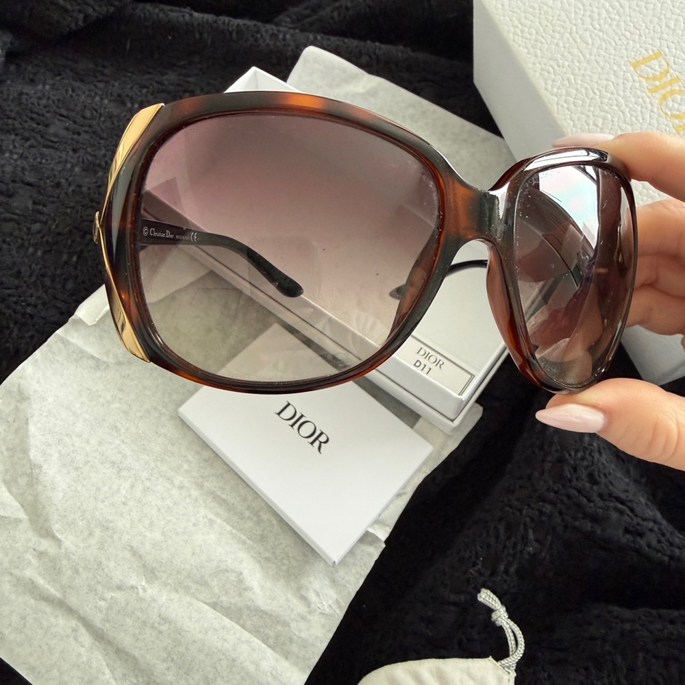Dior Tortoiseshell Frame Brown Gradient Women's Sunglasses